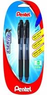 Długopisy - Pentel EnergelX chowane długopisy żelowe, końcówka 0,7 mm, 2 szt, czarne - miniaturka - grafika 1