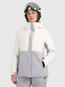 Kurtki damskie - 4F Kurtka narciarska membrana 8000 damska - beżowa XXL - miniaturka - grafika 1