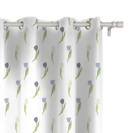 Zasłony - Zasłona EASTER wzór EA14 | fioletowe tulipany 150 x 150 cm tkanina standard - miniaturka - grafika 1