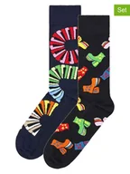 Skarpetki męskie - Happy Socks Skarpety (2 pary) w kolorze czarnym - miniaturka - grafika 1