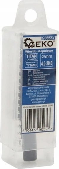 Geko Wiertło Wiertło stopniowe HSS TiAlN 4-20mm 200