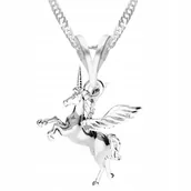 Naszyjniki - Naszyjnik Srebrny Jednorożec Konik Róg Bajka z Jednorożcem SREBRO 925 - miniaturka - grafika 1