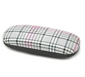 Akcesoria do okularów - Twarde etui na okulary fioletowe w kratkę ET-100C - miniaturka - grafika 1