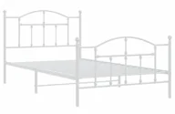 Łóżka - Białe metalowe łóżko pojedyncze 100x200 cm - Azos - miniaturka - grafika 1