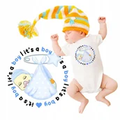 Body dla niemowląt - Body Dziecięce Niemowlęce Białe LITTLE BOY Wz - 80 - miniaturka - grafika 1