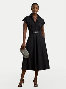 LAUREN RALPH LAUREN Sukienka koszulowa 200973594001 Czarny Regular Fit - Sukienki - miniaturka - grafika 1