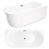 Wanny - CORCIANO Wanna wolnostojąca RÓZNE KOLORY przyścienna NAROŻNA CRETE PRAWA 170 x 80 cm biała system przelewowy - miniaturka - grafika 1