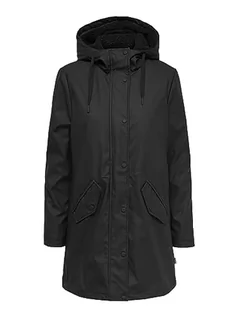 Kurtki damskie - ONLY TALL Women's ONLSALLY Raincoat Tall OTW FN kurtka przeciwdeszczowa, czarna/szczegóły: Black Teddy, S, Czarny/szczegóły: czarny miś, S - grafika 1