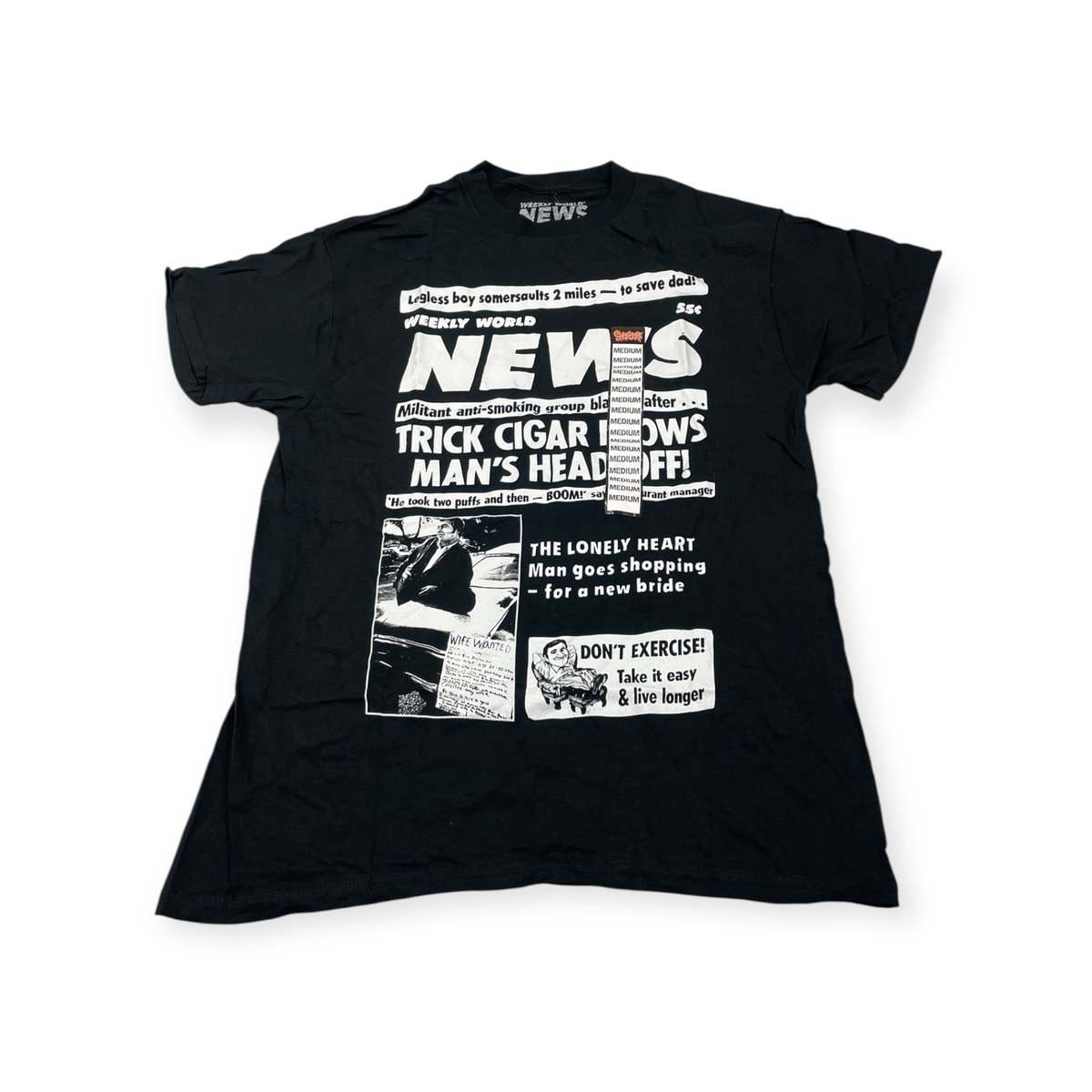 Koszulka T-shirt męski okrągły dekolt SPENCER'S WEEKLY WORLD NEWS M