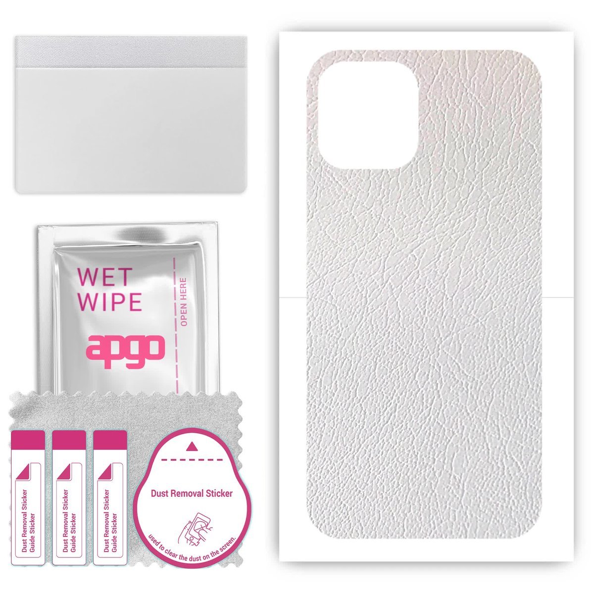 Folia naklejka skórka strukturalna na TYŁ do Apple iPhone 12 Pro Max - Skóra Biała - apgo SKINS