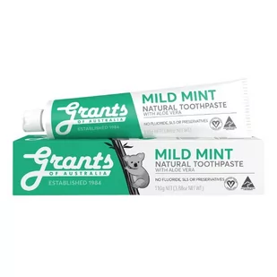 GRANTS OF AUSTRALIA Łagodząca naturalna pasta do zębów Grants of Australia bez fluoru delikatnie miętowa 110g - Pasty do zębów - miniaturka - grafika 1