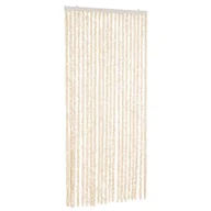 Zasłony - vidaXL Zasłona przeciwsłoneczna szenilowa beżowo-biała 90x220 cm - miniaturka - grafika 1