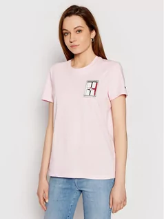 Koszulki i topy damskie - Tommy Hilfiger T-Shirt Abo Earth Day Tee WW0WW32329 Różowy Regular Fit - grafika 1