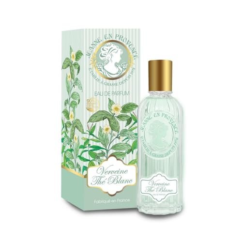 JEANNE EN PROVENCE - Perfumy damskie Verbena Biała herbata - Woda perfumowana - Butelka z rozpylaczem 60 ml - Wyprodukowano we Francji w Grasse