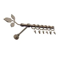 Karnisze - Karnisz pojedynczy motyw kuty Ø16, 200 cm stare złoto liść - miniaturka - grafika 1