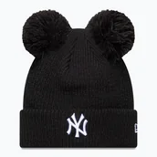 Czapki damskie - Czapka zimowa damska New Era Double Pom Beanie New York Yankees black/white WYSYŁKA W 24H 30 DNI NA ZWROT - miniaturka - grafika 1
