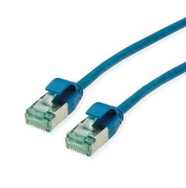 Digitus ROLINE RM U/FTP DataCenter Patch Cord Cat.6A Class EA, wąski, niebieski, 0,15 m 21.45.3340