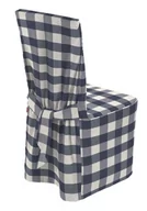 Pokrowce na meble - Dekoria Sukienka na krzesło granatowo biała krata 5,5x5,5cm) 45 × 94 cm Quadro 580-136-03 - miniaturka - grafika 1