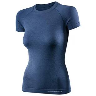 BRUBECK Damska koszulka funkcyjna z krótkim rękawem oddychająca termiczna sport outdoor fitness podkoszulek 41% wełna merynosowa SS11700 - Koszulki i topy damskie - miniaturka - grafika 1