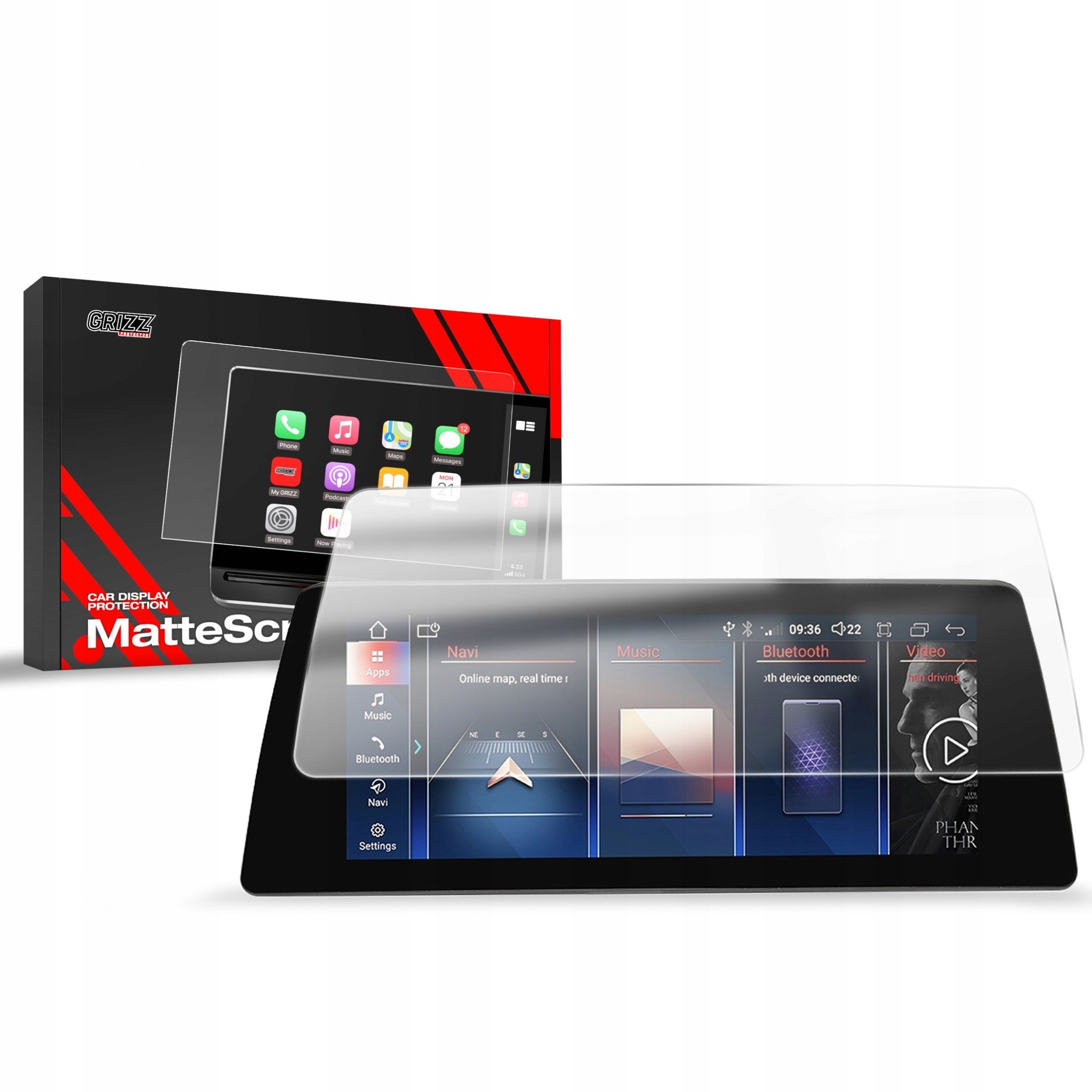 GrizzGlass Folia matowa CarDisplay Protection do radia samochodowego Android BMW 4 F32 F33 F36 10,25