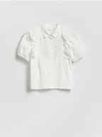 Bluzki dla dziewczynek - Reserved - Koszula z falbanką - biały - miniaturka - grafika 1