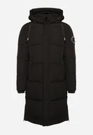 Kurtki męskie - Czarna Kurtka Pikowana o Dłuższym Kroju z Odpinanym Kapturem Izanaria - miniaturka - grafika 1