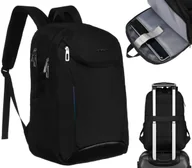 Torby podróżne - Plecak podróżny Peterson z miejscem na laptopa pojemny praktyczny ergonomiczny miejski czarny - miniaturka - grafika 1