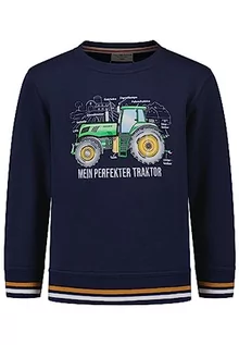 Bluzy dla chłopców - SALT AND PEPPER Bluza chłopięca z nadrukiem traktorowym Emb, Granatowy (True Navy), 128-134 - grafika 1