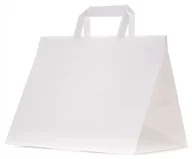 Akcesoria do pakowania - torba papierowa kateringowa na wynos lunch box białe TORBY 32x22x25cm 50szt - miniaturka - grafika 1