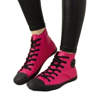 Trampki damskie - Trampki za kostke Shape of You czarne czerwone różowe - Inna marka - miniaturka - grafika 1