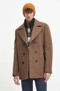 Płaszcze męskie - Medicine płaszcz wełniany kolor brązowy zimowy dwurzędowy - miniaturka - grafika 1