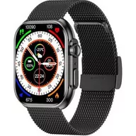 Smartwatch - Armodd Squarz 12 Ultimate (9115) Czarny z metalowym paskiem + silikonowym paskiem - miniaturka - grafika 1