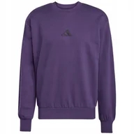 Bluzy męskie - Bluza męska adidas Essentials Feelcozy Fleece fioletowa JX3313 2XL - miniaturka - grafika 1