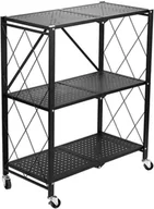 Szafy i regały magazynowe - Czarny regał składany na kółkach H2-A37 - miniaturka - grafika 1
