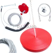 Place zabaw - Zjazd linowy 35m - Czerwona Tyrolka - Zestaw - miniaturka - grafika 1