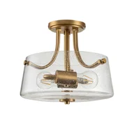 Lampy sufitowe - Hollister lampa sufitowa mosiądz QZ-HOLLISTER-SF-BB Quoizel - miniaturka - grafika 1