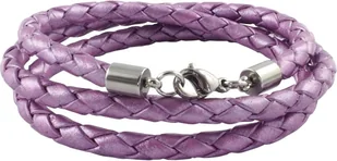 König Design skórzany naszyjnik skórzany pasek skórzana bransoletka 6 mm męski naszyjnik 17 cm - 100 cm pleciony, długość: 95 centymetrów, kolor: fioletowy metalik - Naszyjniki męskie - miniaturka - grafika 1