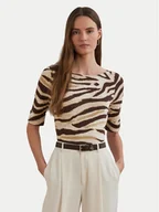 Bluzki damskie - LAUREN RALPH LAUREN Bluzka 200971095001 Beżowy Slim Fit - miniaturka - grafika 1