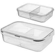 Akcesoria i części AGD - Dzielony pojemnik na żywność z uszczelką, szczelny, do żywności z przegródkami, 2 wkłady, lunchbox, 1 l - Orion - miniaturka - grafika 1