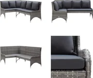 Sofy ogrodowe - vidaXL Narożnik ogrodowy 2 szt. Poly Rattan Grey - Sofa ogrodowa - Sofy ogrodowe - Sofa - Sofy - miniaturka - grafika 1