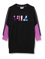Sukienki - Fila Dzieci Dziewczyny Layla Bluza Sukienka Dziewczyna, Czarno-fioletowy kwiat kaktusa, 98 - miniaturka - grafika 1