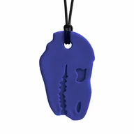 Gryzaki dla dzieci - ARK DINO-BITE - Gryzak Logopedyczny Naszyjnik Dinozaur Granatowy - Bardzo Miękki - miniaturka - grafika 1