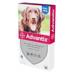 BAYER Advantix Spot-on 25kg - 40kg - Artykuły przeciw pasożytom - miniaturka - grafika 1