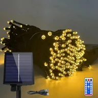 Oświetlenie świąteczne - Lampki choinkowe 50m 500LEDs słoneczne lampki choinkowe na zewnątrz ciepłe białe słoneczne lampki choinkowe z 8 trybami światła funkcja pamięci i timer i USB IP44 wodoodporne lampki choinkowe wewnątrz i na zewnątrz CEEDIR - miniaturka - grafika 1