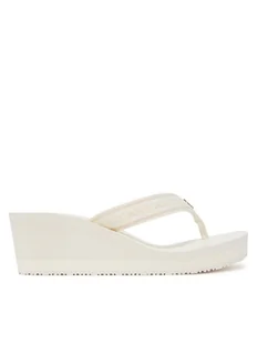 Tommy Hilfiger Japonki Th Stripes Wedge Beach Sandal FW0FW08521 Biały - Klapki i japonki damskie - miniaturka - grafika 1