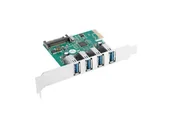 Kontrolery - Lanberg Kontroler Lanberg KARTA PCI EXPRESS->USB 3.1 GEN1 4-PORT + ŚLEDŹ LOW PROFILE LANBERG PCE-US3-004 - miniaturka - grafika 1