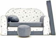 Fotele i pufy dla dzieci - Kanapa/sofka dla dziecka, piankowa rozkładana 160cm - A38 - miniaturka - grafika 1