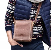 Torby męskie - Torba skórzana 250589-MH TAN - miniaturka - grafika 1