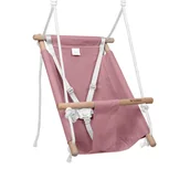 Leżaczki i huśtawki - Kołyska-huśtawka dla dzieci TULANO Hop 40, do domu i do ogrodu, Różowo-szara - miniaturka - grafika 1