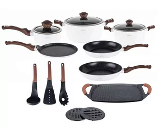 KOMPLET GARNKÓW z POWŁOKĄ MARMUROWĄ 15 EL. ZILNER WHITE LILLY ZL-8592 - Zestawy garnków i patelni KOMPLET GARNKÓW z POWŁOKĄ MARMUROWĄ 15 EL. ZILNER WHITE LILLY ZL-8592 - Zestawy garnków i patelni - miniaturka - grafika 1